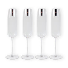Load image into Gallery viewer, Set of 4 310ml Amphitrite champagne flutes with wave-effect design for an elegant dining experience.
